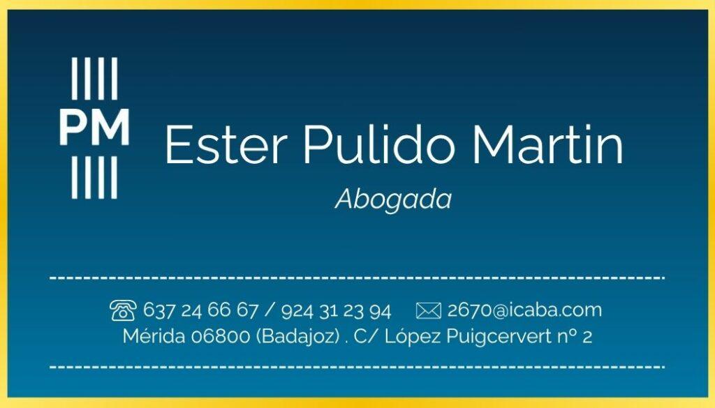 Tarjeta de contacto de ester oulido abogada